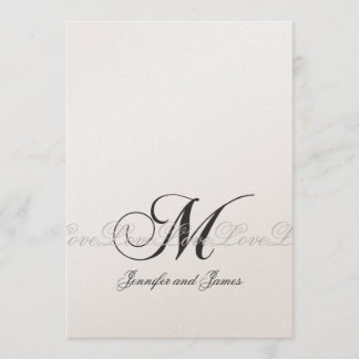 Invitation Amour élégant du monogramme M d'invitations de
