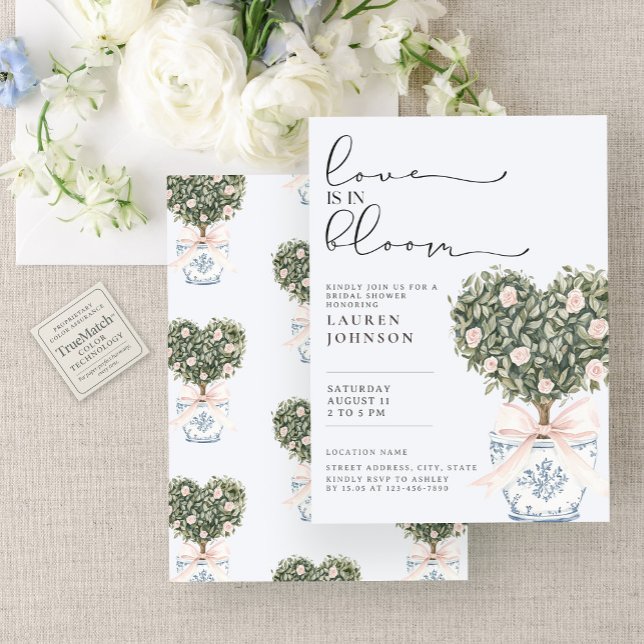 Invitation Amour en Fleur Chinoiserie Blush Fête des mariées  (Créateur téléchargé)