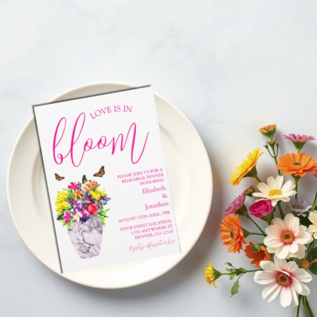 Invitation Amour En Fleur Dîner De Répétition Florale (Créateur téléchargé)