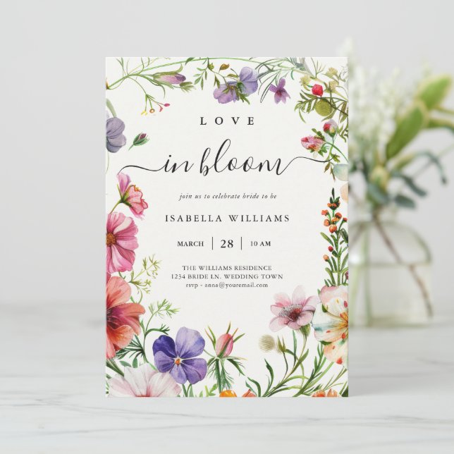 Invitation Amour en Fleur Fête de Mariage Florale de Printemp (Debout devant)