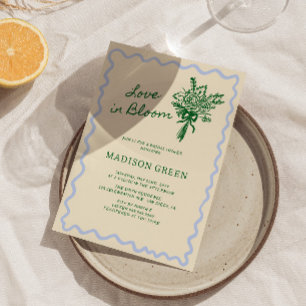 Invitation Amour en fleur Fête des mariées manuscrite Whimsic