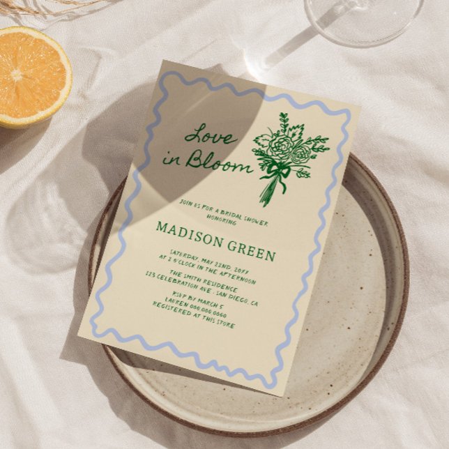 Invitation Amour en fleur Fête des mariées manuscrite Whimsic (Créateur téléchargé)