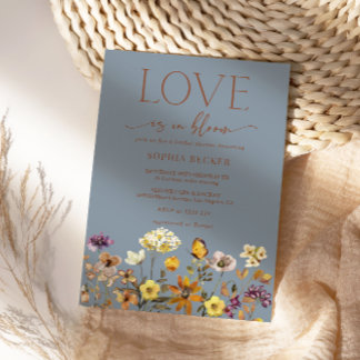 Invitation Amour en Fleur Fleur sauvage Dusty Fête des mariée