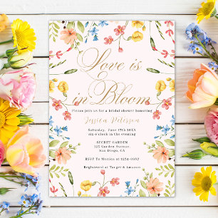 Invitation Amour En Fleur Fleur sauvage Fête des mariées rose