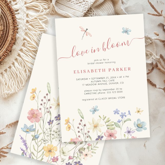 Invitation Amour en fleur fleur sauvage nuptiale douche (Créateur téléchargé)