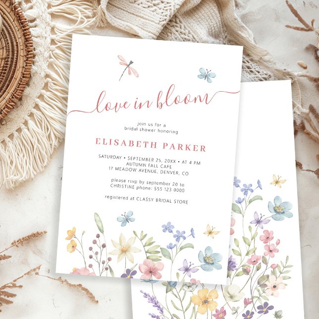 Invitation Amour en fleur fleur sauvage nuptiale douche (Créateur téléchargé)