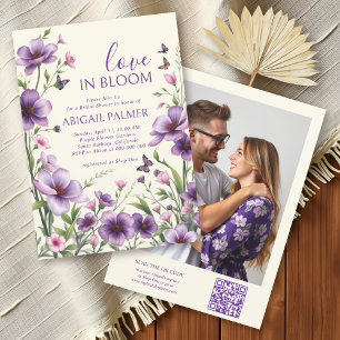 Invitation Amour en Fleur violet en fleurs en fleurs nuptiale