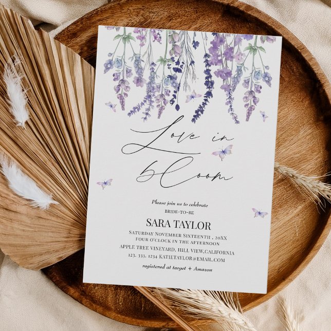Invitation Amour en fleurs Fête de mariage champêtre (Créateur téléchargé)
