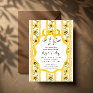 Invitation Amour en fleurs tournesol strié douche nuptiale