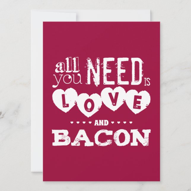Invitation Amour et Bacon, voilà ce dont vous avez besoin (Devant)