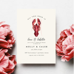Invitation Amour et homard Fruits de mer Dîner de répétition