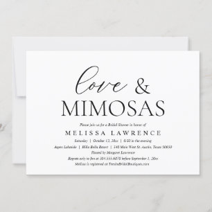 Invitation Amour et Mimosas, Fête des mariées moderne