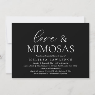 Invitation Amour et Mimosas, Fête des mariées moderne