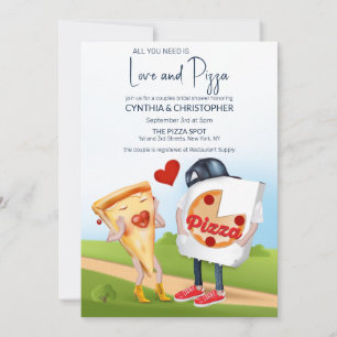 Invitation Amour et pizza amusant