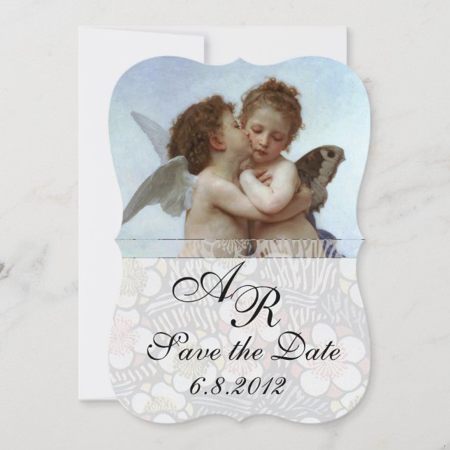 Invitation Amour et Psyché enfants Monogramme de mariage (Devant)