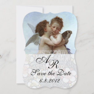 Invitation Amour et Psyché enfants Monogramme de mariage