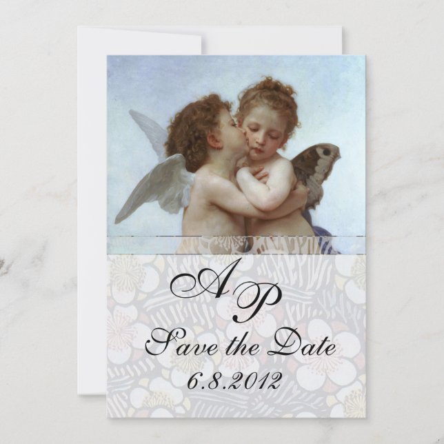 Invitation Amour et Psyché enfants Monogramme de mariage (Devant)