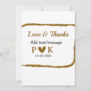 Invitation Amour et remerciements ajoutent le nom du couple n