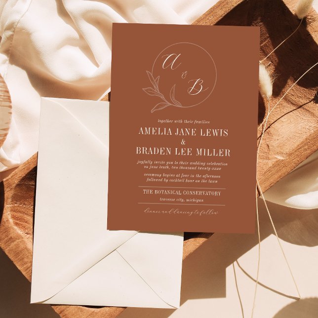 Invitation Amour Éternel | Couronne de mariage en terre cuite (Créateur téléchargé)