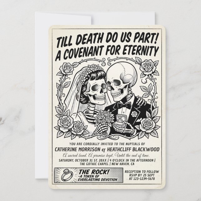 Invitation Amour Éternel - Gazette de Mariage Mariage (Devant)
