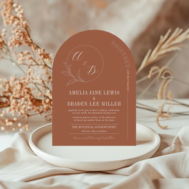 Invitation Amour éternel | Mariage Arch en terre cuite Invite (Créateur téléchargé)