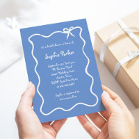 Amour | Fête des mariées Bleue Bow illustrée