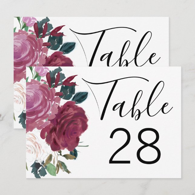 Invitation Amour fleuri (Devant / Derrière)