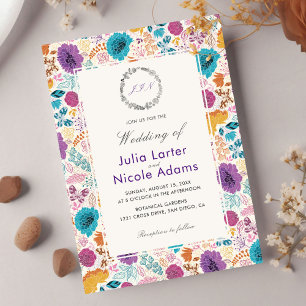 Invitation Amour Fleurissant Fleurs Romantiques Rose Violet M