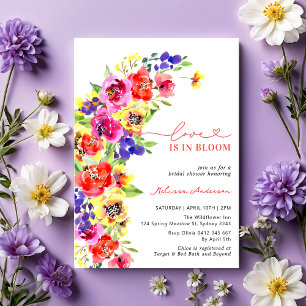 Invitation Amour floral coloré brillant dans la Fête des mari