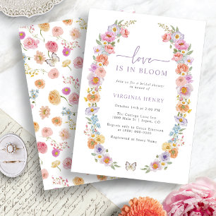 Invitation Amour Floral Éclatant en Fleur : Baby Shower de Ma