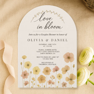 Invitation Amour Floral En Fleur Baño de Couple Bohème
