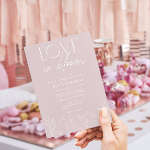 Invitation Amour floral moderne en Fête des mariées fleurie I