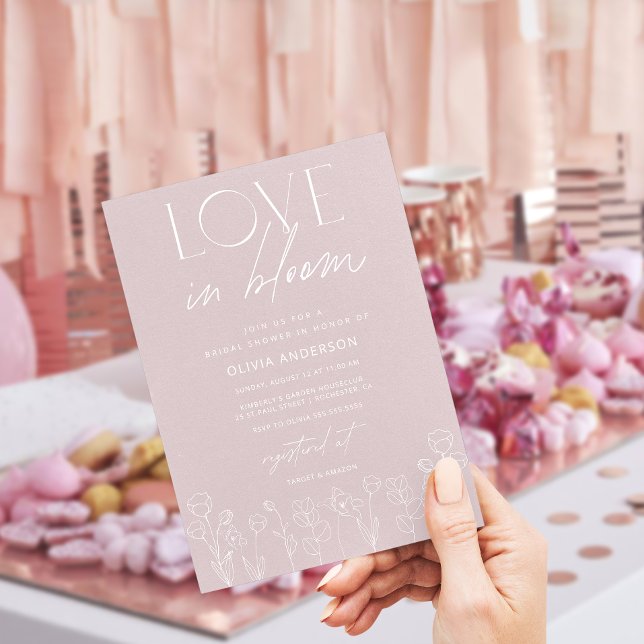 Invitation Amour floral moderne en Fête des mariées fleurie I (Créateur téléchargé)