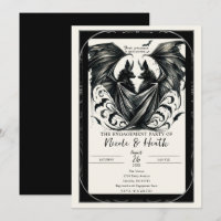 Amour gothique chauves-souris argent crème noir En
