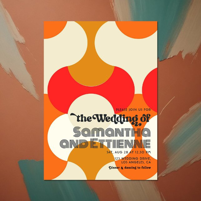 Invitation Amour intemporel Mariage Vibes rétro (Timeless Love Retro Vibes Wedding Invitation)