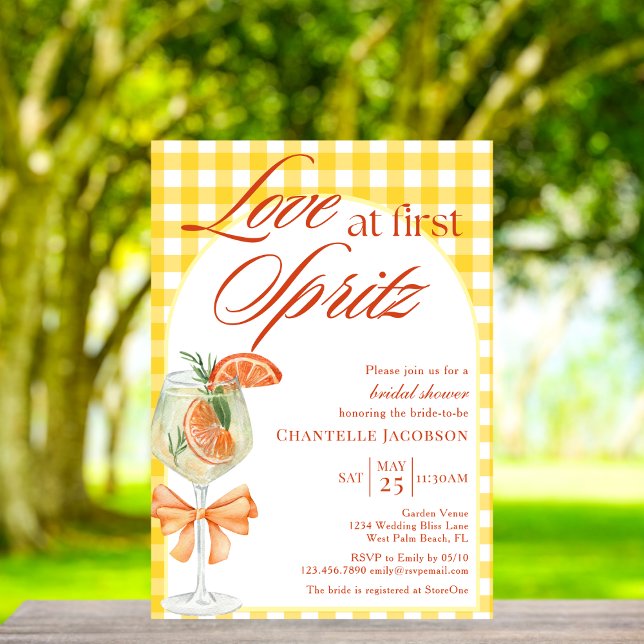 Invitation Amour Jaune Rustique Dès le Premier Spritz Fête de (Créateur téléchargé)