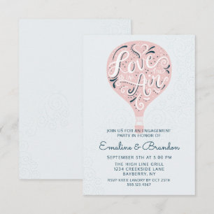 Invitation Amour Lettré à la main Volet rose