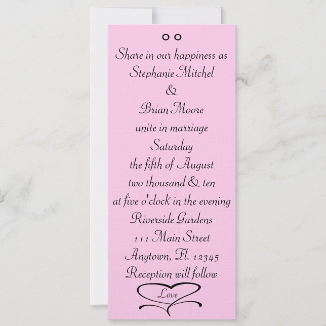 Invitation Amour Mariage Invite (Devant)
