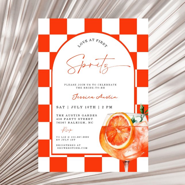 Invitation Amour Moderne dès le Premier Spritz Fête de Mariag (Créateur téléchargé)