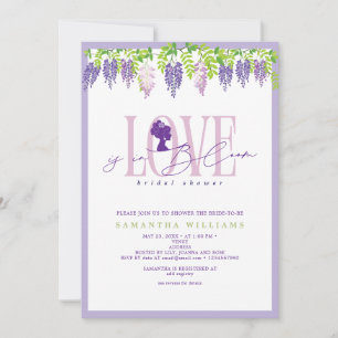 Invitation Amour Moderne En Fleur Wisteria Fête des mariées J
