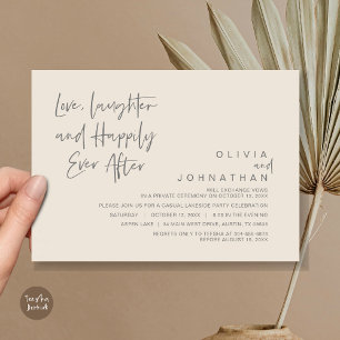 Invitation Amour, rire et Happy toujours après, Elopement I