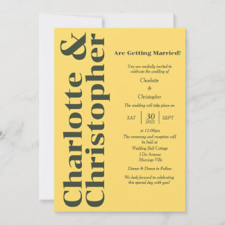 Invitation Amour rougissant - Soleil Jaune moderne