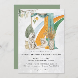 Invitation Amour sauvage Boho Macrame Tiger Mariage de verd