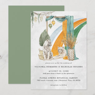 Invitation Amour Sauvage   Mariage Bohème Macramé de Verdure 