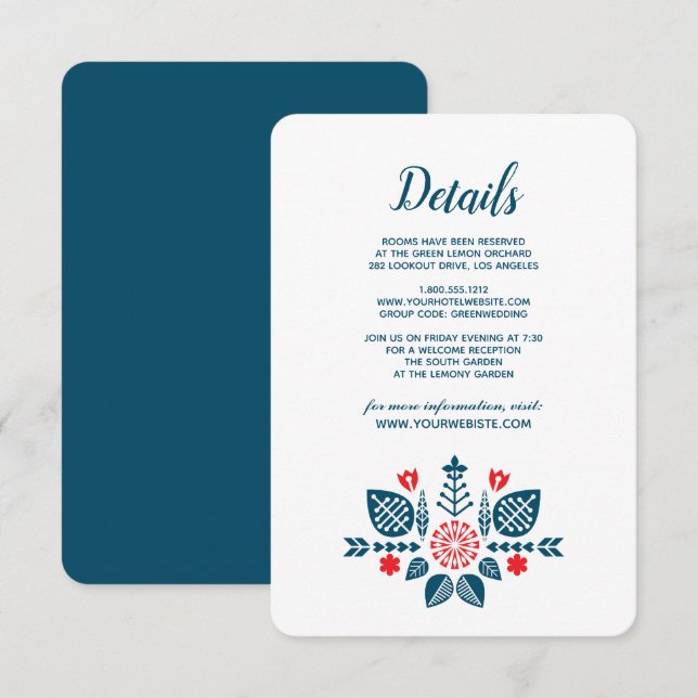 Invitation Amour scandinave | Informations pour les invités a (Devant / Derrière)