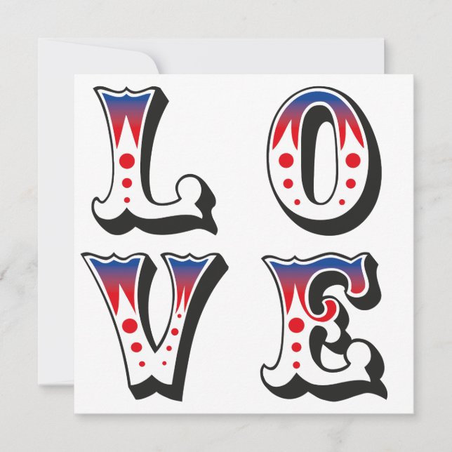 Invitation Amour - Style de cirque vintage (Devant)