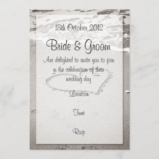 Invitation Amour sur le rivage (ton marron)