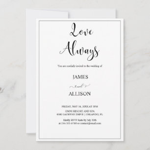 Invitation Amour toujours encourager Élégant minimaliste simp
