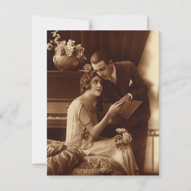 Invitation Amour Vintage, Romance, Romantique, Sauvegarder la (Devant)