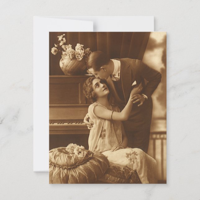 Invitation Amour Vintage, Romance, Romantique, Sauvegarder la (Devant)